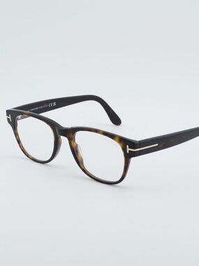 Tom Ford FT5898-B 052 Eyeglasses Havana 50mm Rectangle Frame, Blue Light Block